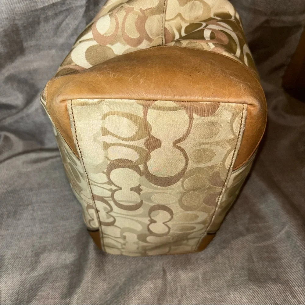 Y2K Coach Vintage Signature Sarah Optic Tan Hobo Bag F15667 - Picture 8 of 14